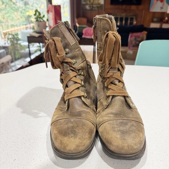 Sorel Major Carly Ankle Boot Side Zip Lace Up Women 9 Nutmeg NL2157-260 READ - Picture 6 of 8